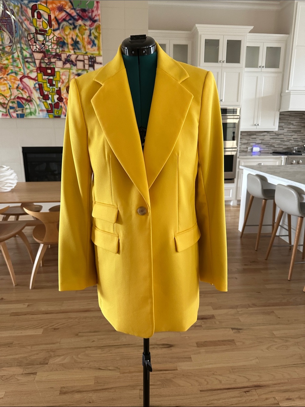 Banana Republic Bright Yellow Single-Button Blazer